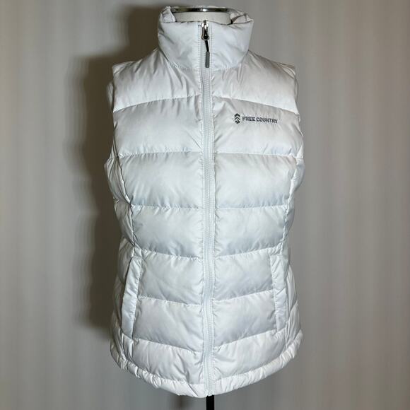 Free Country White Down Fill Insulated Quilted Puffer Vest Womens Size Medium M - Picture 1 of 12